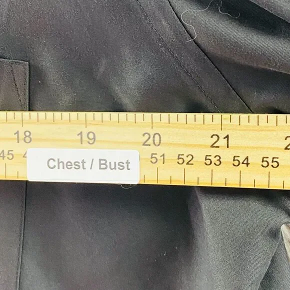 Van Heusen Dress Shirt Mens L 16 32/33 Black Microfiber Long Sleeve Wrinkle Free - Picture 6 of 11